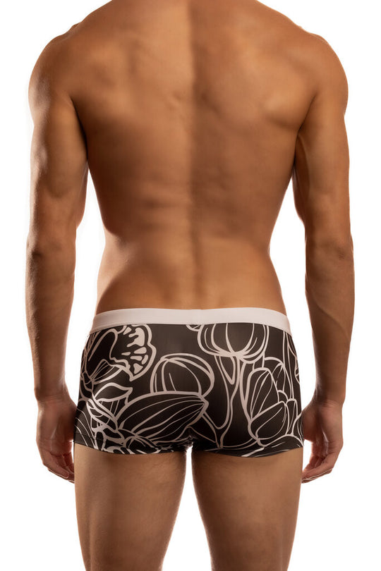 Jack Adams Bali Swim Trunk in black &amp; white flower