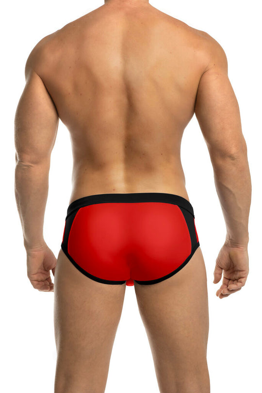 BCNU XLR8 Swim Brief in red by Jack Adams. men&