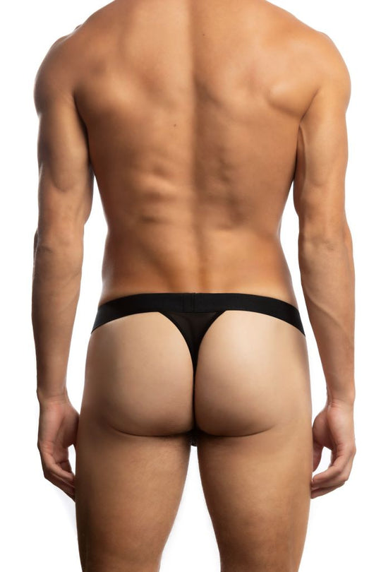 Jack Adams All Over Mesh Thong in black - men&