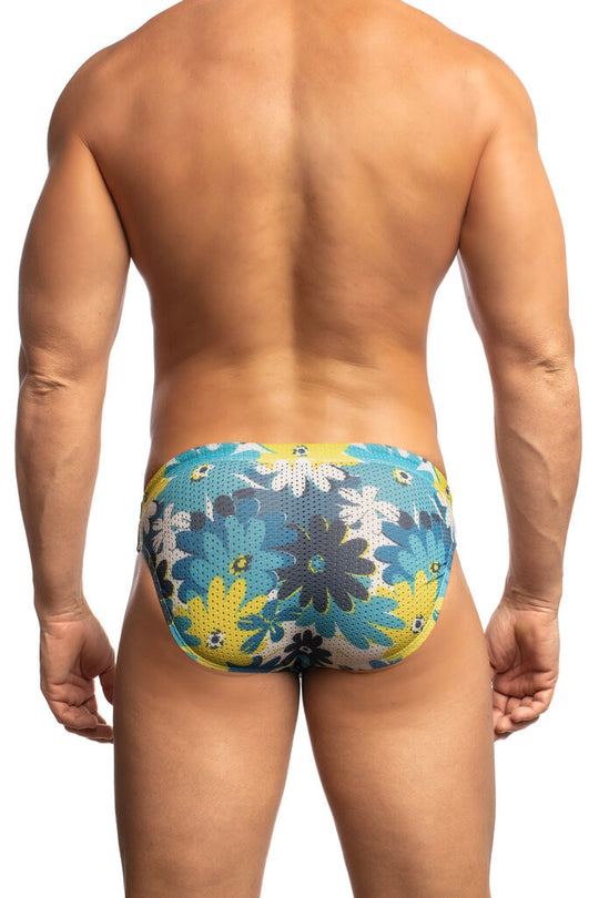 Jack Adams Flex Low-Rise Swim Brief in summer flower - blue - men&