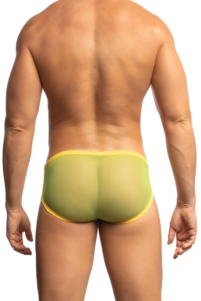Jack Adams Sheer Bikini Brief in lime/yellow - men&