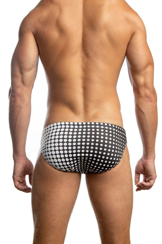 Jack Adams USA Dot Matrix 1" Swim Racer in black - premium,  fashionable and fun swimsuits, swim briefs, swim trunks and swim bikinis