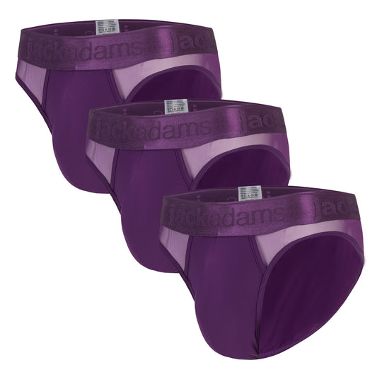 Monochrome Mesh Brief - 3 Pack - imperial purple - men&
